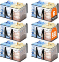 Extra Large Heavy Duty Moving Bags, Storage Bags with Strong Zippers & Handles, Packing Bags for Moving Essentials, Ideal Storage Tote for Home, Dorm & Storage Solutions, 93L, 6 Packs, Clear
