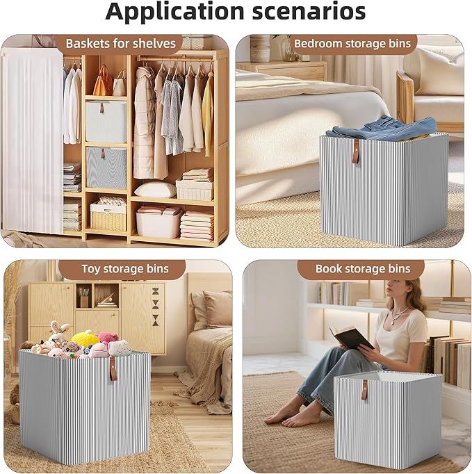 Cube Storage Bin 12x12 in,Collapsible Fabric Storage Bins,Open Home Storage Bins,Baskets for organizing,For Clothing Storage,Toy Storage,Office Storage,Home Decoration