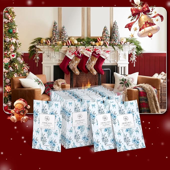 MYARO 20 Packs Fresh Linen Sachets for Drawer and Closet, Long-Lasting Sachets Bags Air Freshener Fresh Scents, Potpourri Bags Home Fragrance for Lover