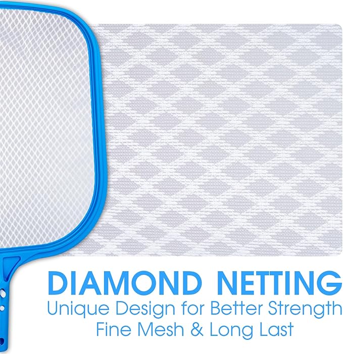 New Diamond Netting Fine Mesh Pool Skimmer Net for Hot Tub Spa Handy Leaf Skimmer for Pools Fit with Standard Size 1-1/4'' Pole