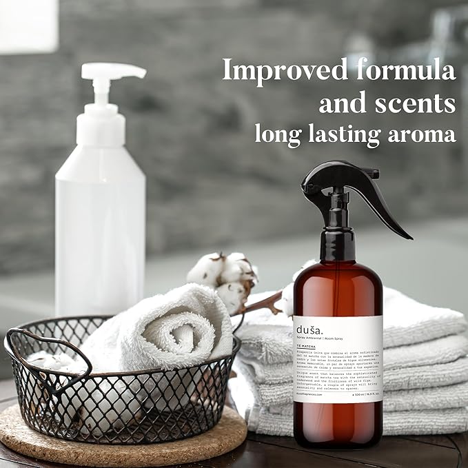 Dusa Santal Room Spray - 16.9 fl oz - Ultimate Home Fragrance, Bed Room Essentials & Soothing Fabric - Natural Air Freshener & Linen Mist for Home - Eco-Friendly Odor Eliminator w/Aromatherapy