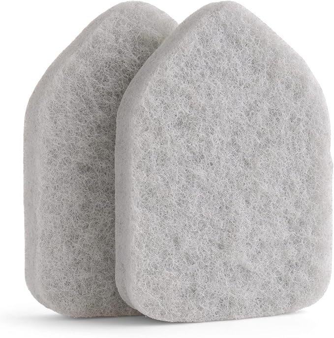 Moku Home Replacement Scrubber Refill for Moku Home Extendable Tub Tile Shower Brush for Cleaning Non-Scratch (2X Scrubber Sponge Gray)