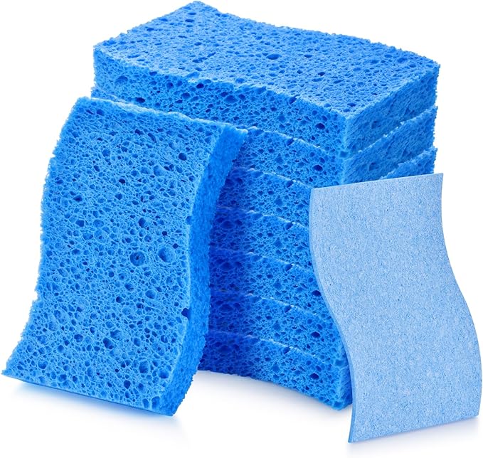 Wsivoiv 8 PCS Dish Sponges Kitchen, Premium Blue Dish Washing Kitchen Sponge, Compressed Cleaning Sponges for Cleaning Kitchen and Bathroom, Non Scratch Scrub Sponge, Cleans Quickly and Well