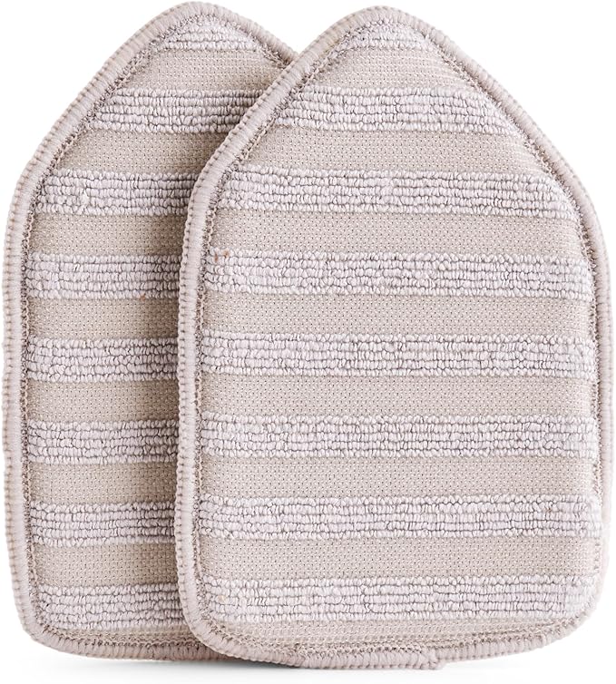 Moku Home Replacement Microfiber Pad for Moku Home Extendable Tub Tile Shower Scrubber for Cleaning Non-Scratch (2X Microfiber Pads Gray)