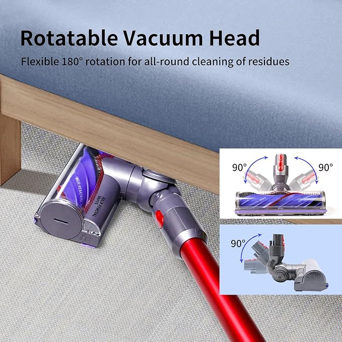 Quick-Release Replacement Vacuum Head Compatible with Dyson V7,V8, V10,V11,V15 Cordless Vacuum Cleaners, Upgrade Anti-Tangle Replacement Head for Carpets Rugs