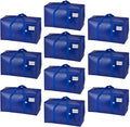VENO 10 Pack Moving Bags, Upgraded Heavy Duty, Moving Boxes Alternative, Packing Storage Supplies for Dorm Room Essentials with Zipper for Clothes, Large Totes for Packaging (Blue, 10 Pack)