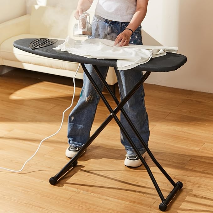msezo Ironing Board-Foldable Adjustable Height Iron Board with Heat-Resistant Cover - Lightweight and Durable for Home Use