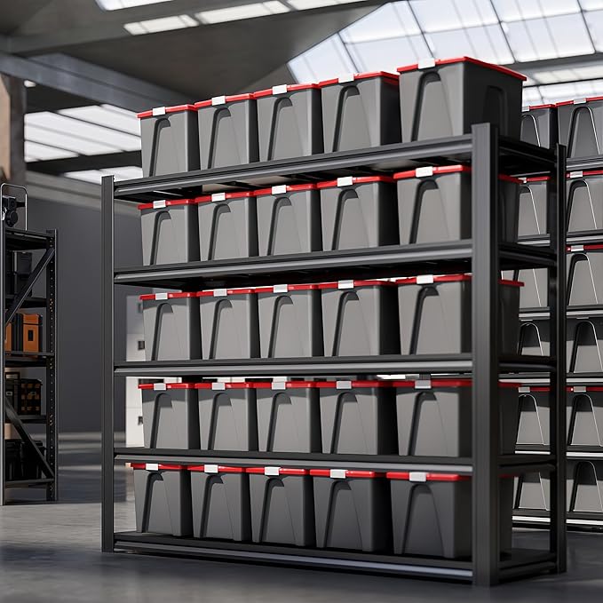 LI JIU HOME 72“H Garage Shelving Heavy Duty Storage Shelves 3500 LBS Adjustable Metal Shelving Uints and Storage for Garage,Warehouse,School,Commercial,Business，62 "W x 24 "D x 72 "H (72 * 62 * 24)