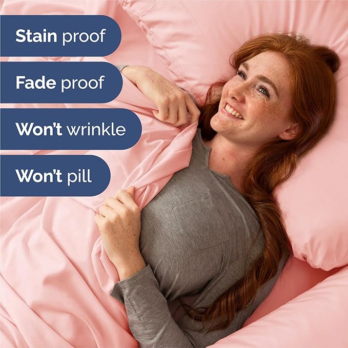 King 6 Piece Sheet Set - Comfy Breathable & Cooling - Ultra-Soft Hotel Luxury Bedding Set with 8-16 Inch Deep Pockets - 1 Flat & 1 Fitted Sheet & 4 Pillowcases - Wrinkle Free & Easy Care - Baby Pink