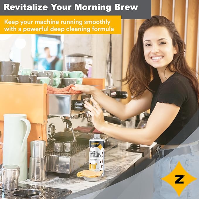 Zeiff Coffee Machine Descaler - 32oz (8 Uses) - Compatible with Nespresso, Breville, Delonghi, Keurig Descaling Solution for Coffee Maker Cleaner and Descaler - Coffee and Espresso Machine Descaler