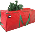 Cosy Family 9 ft Christmas Tree Storage Bag - Durable Heavy Duty Extra Large Artificial Xmas Holiday Tree Bag with Reinforced Handles and Dual Zippers Wide Opening - Red