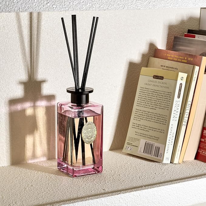 M&SENSE 10.14 oz Large Reed Diffuser Set | Ginger & Ylang Ylang Scent Oil Diffuser with Sticks | Hotel Collection Non-Toxic Essential Oil |for Bedroom Bathroom Living Room