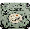 Wnoesat Happy Halloween Dish Drying Mat for Kitchen Counter 16x18 Skull Pumpkin Witch Spider Web Bat Ghost Drying Mats Green Black Absorbent Microfiber Dish Drainer Rack Pad for Coffee Bar