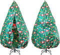 Upright Christmas Tree Storage Bag,Fits Up to 9 ft Tall Artificial Tree,Large Holiday Xmas Tree Cover Upright Tree Dustproof Bag with Zipper & Drawstring 6.6ft(W)*9.2ft(H) *52in(Dia) (Green)