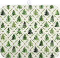 Wnoesat Christmas Dish Drying Mat for Kitchen Counter 16x18 Inch Sage Green Xmas Tree Drying Mats Winter Holiday Dish Drainer Pad Microfiber Absorbent Dish Draining Mat for Coffee Bar