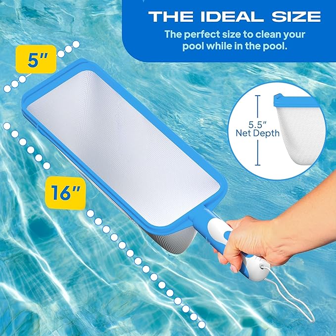 The Skimmie Swim-N-Scoop in-Pool Handheld Skimmer Net for Scooping Debris, Leaves, and Bugs While Swimming