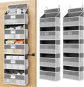 Optish Over The Door Organizer Hanging, 2 Pack 5 Shelf Behind The Doors Storage, Pantry Door Organizer, Closet Organizers for Bedroom and Nursery (Dark Grey)