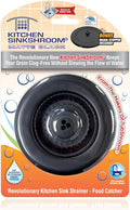 Kitchen SinkShroom Clog-Free Kitchen Sink Drain Strainer with Stopper - Sink Protector for Kitchen Sink, Stainless Steel, Matte Black