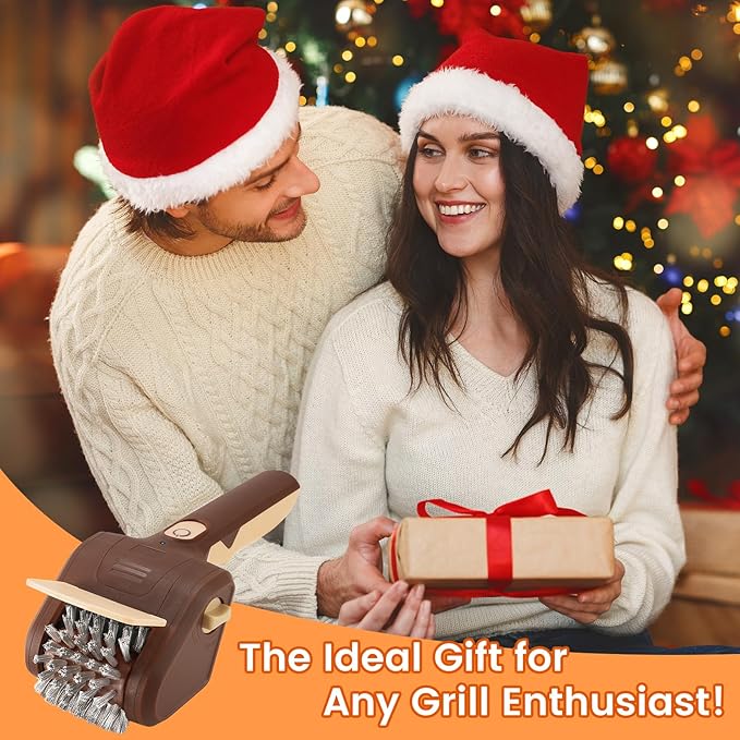 Electric Grill Brush for Outdoor Grill, Grill Cleaner with Stainless Steel Bristle-Free Head, Cordless Rechargeable BBQ Grill Cleaner, Essential BBQ Accessories