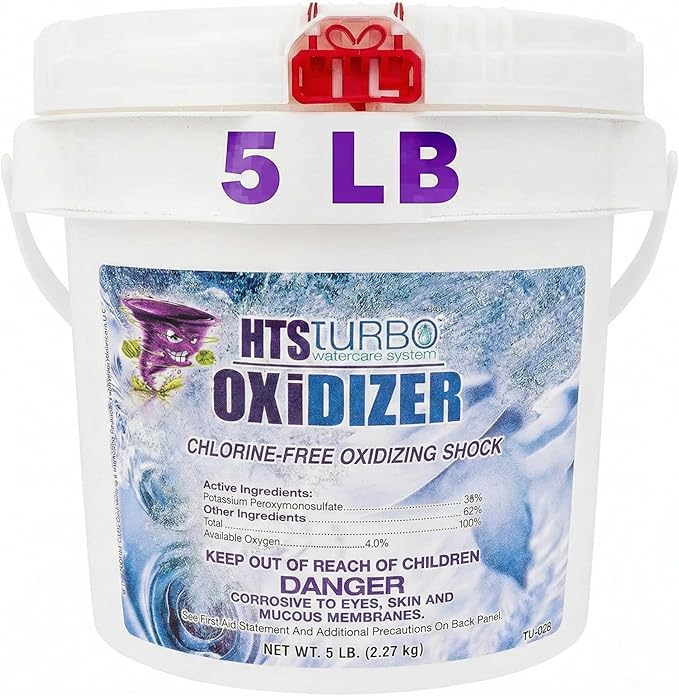 Oxidizer Shock for Pools, Hot Tubs & Spas - 5 lbs Made in USA | Fast-Dissolving Oxidizing Shock for Pool | Non Chlorine Pool Shock Treatment | Non Chlorine Shock for Pool Clears Water