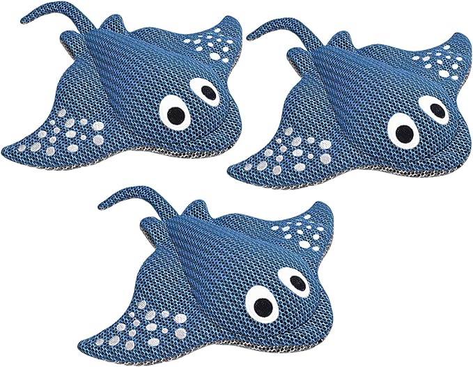 Stingray Hot Tub Scum Absorber Reusable Washable for Spa Scum Ray Floating Hot Tub Oil Absorber Cleaner Accessories for Adults (3 Pack, Skate)