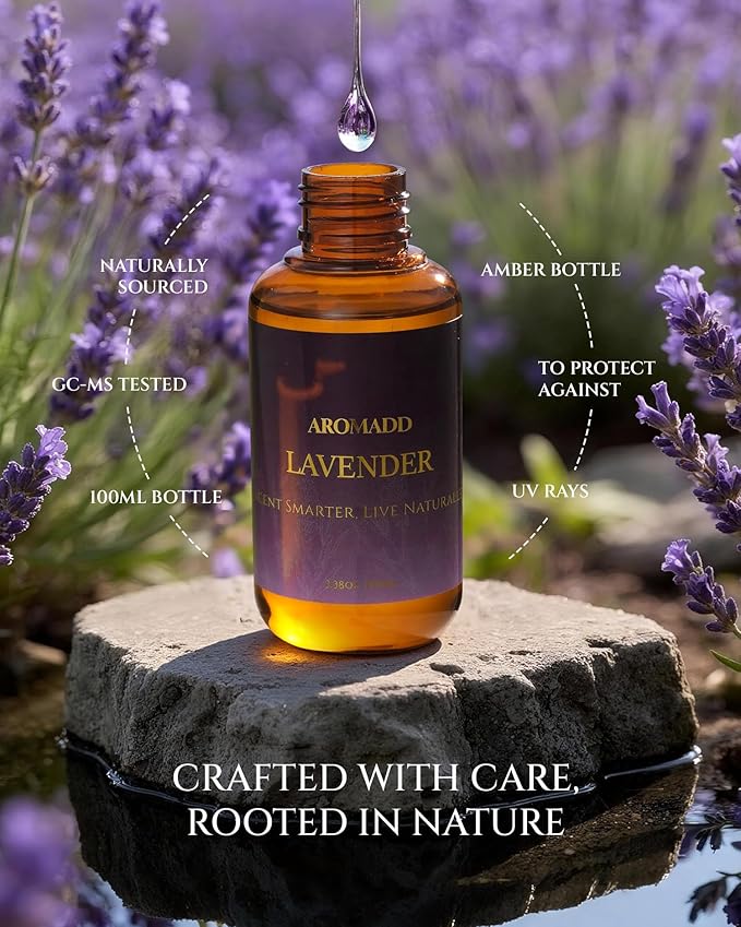 Aromadd Lavender Diffuser Oil Inspired by Luxury Hotel Scent, Essential Oils for Waterless Diffuser, Pure Soothing Lavender Aroma, Long-Lasting & Natural Home Fragrance - 3.38 fl oz (100 mL)