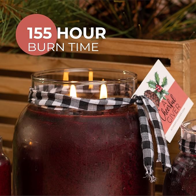 A Cheerful Giver — Holiday Homecoming - 34oz Papa Scented Candle Jar with Lid - Keepers of the Light - 155 Hours of Burn Time, Gift for Women, Black