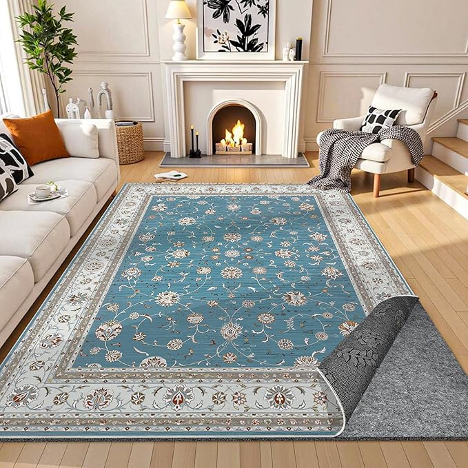 Waterproof Rug Pad, 10x14 ft Under Area Rug Carpet Pad, Non Slip Felt Rug Pads for Hardwood Floors, Keep Carpets in Place Soft and Prevent Rug from Wrinkling or Buckling