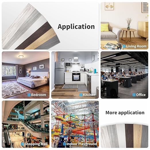 Art3d Peel and Stick Floor Tile Vinyl Wood Plank 12-Pack 18 Sq.Ft, Old Wood, Rigid Surface Hard Core Easy DIY Self-Adhesive Flooring