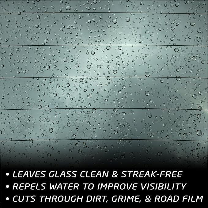 Formula 1 Glass Cleaner with Rain Repellent - Windshield Cleaning Spray for Streak-Free Finish, Improve Visability in Rain, Snow, or Sleet, 23 oz.