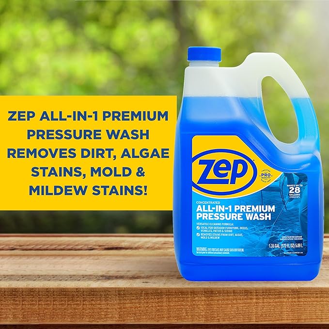Zep All-In-1 Pressure Wash Cleaner (Case of 4) Concentrated Formula Makes 28 Gallons (ZUPPWC160)