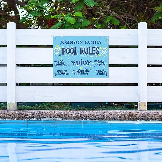 Custom Pool Sign, Fun Pool Rules for Pool Decor Sign, 18x24 Inches, Rust Free .063 Aluminum, Fade Resistant, Made in USA by Sigo Signs