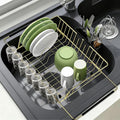HAYAWEY Golden Expandable Dish Drying Rack-Extra Large Stainless Steel Dish Drainer Over The Sink for Kitchen Countertop with Utensil Holder, Applicable for Sink Width 16'-22' (Gold,23.2'*12.2')