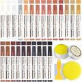 DEWEL Furniture Markers Touch Up, 24 Colors Wood Markers Furniture Repair with Polish Wax, Upgrade Furniture Repair Kit, Repair Pens for Scratches, Floor, Table, Cabinet, Bedpost