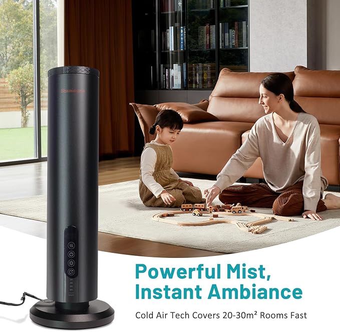 Air Diffuser Bluetooth Waterless Essential Oil Aromatherapy Diffuser with Timer, 1200 Sq Ft Coverage Fit for Home, Office, Bedroom & Spa-Black