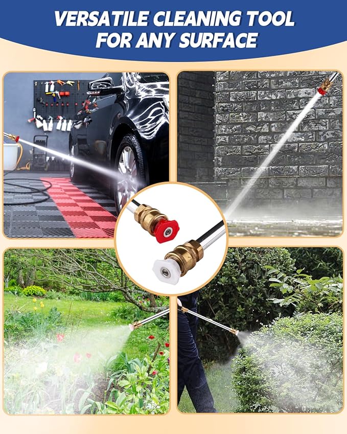 Belkid Upgraded Jet Nozzle Power Washer for Garden Hose, Includes 2 High-Pressure Nozzles and Quick Connectors | Hydro Jet High Pressure Washer Tools