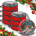 Shappy 8 Pcs Christmas Wreath Storage Bag Clear Wreath Box Wreath Storage Containers with Clear Window and Handle Christmas Garland Storage Containers for Xmas Holiday Seasonal Storage (30 Inch)