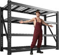 Bepatio 9400LBS Industrial Garage Shelving Heavy Duty Storage Shelves Metal Shelving Unit 4Tire Shelving Unit,Adjustable Shelving for Basement Warehouse Commercial Shelf,67.6'Wx23.7'Dx72'H,Black