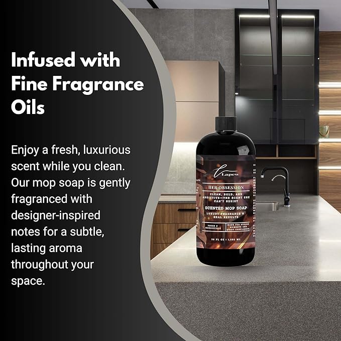 Lapew Her Obsession Scented Mop Soap Concentrate 36 oz | Premium Fragranced Floor Cleaner | Streak-Free | Hard Floor Cleaning Solution | Eco Friendly | Made in USA