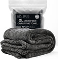 WEST BROS XL Car Drying Towel, 1300 GSM Professional Car Towel with Double Twisted Loop, Car Drying Towels Extra Large Super Absorbent, Microfiber Drying Towels for Cars, Trucks, SUVs - 40"x24", Gray