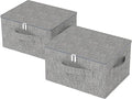 ENUMAIL Underbed Storage Box Containers with Lid, Foldable Blanket Baskets, Home Underbed Organization for Organizing Clothes, Shoes, Pillows, 17.7x13.7x9.8Inches, Grey, 2 Pack
