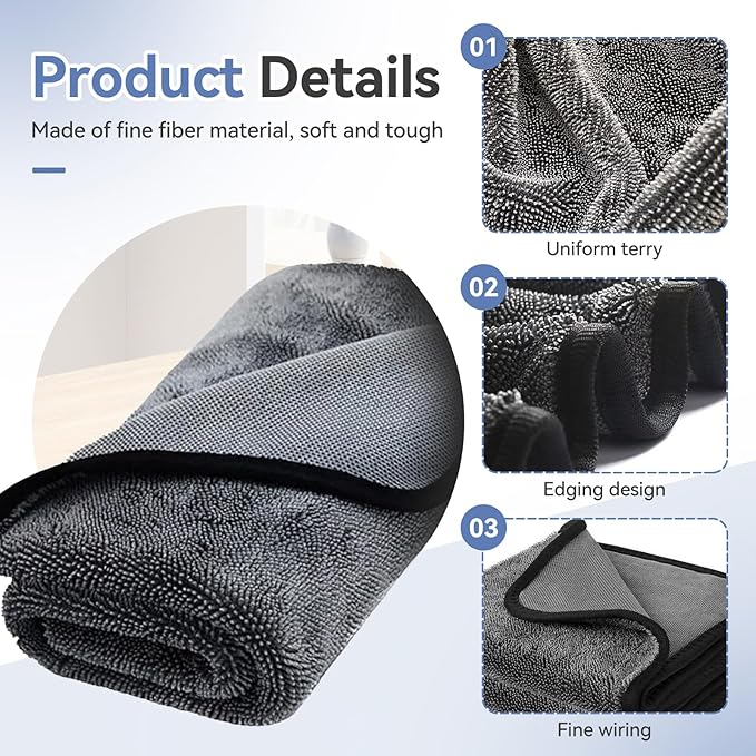 CHENLUKJ Shiny Wipes Shower Cleaning Cloth - 1pcs Super Absorbent Microfiber Bath Towels for Effortless Cleaning of Windows, Bathroom, Car & Home Toilet - Must-Have!(23.6x35.4in)