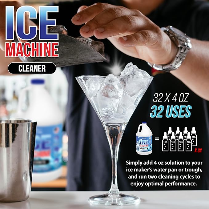 Nature's Freedom Ice Machine Cleaner - 4 Gallons (128 Uses) - Nickel-Safe Descaler, Made in USA, Universal Compatibility for Commercial/Residential Ice Makers such as Whirlpool, Scotsman and All