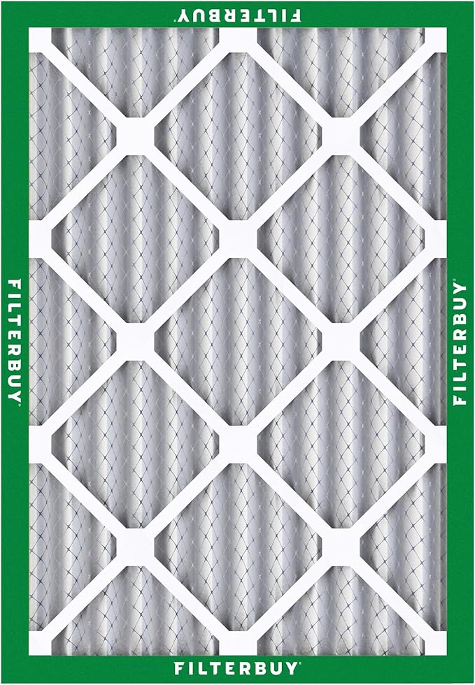 Filterbuy 18x25x2 Air Filter MERV 8 Essential Dust & Allergy Defense (6-Pack), Electrostatic Pleated HVAC AC Furnace Filters Replacement, Made in USA (Actual Size: 17.50 x 24.50 x 1.75)