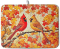 Kwlegh Fall Dish Drying Mats for Kitchen Counter Maple Leaf Cardinal Birds Dish Draining Mat 18x24 Inch Autumn Thanksgiving Dish Rack Mat Microfiber Absorbent Dish Drainer Pad