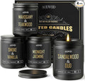 AOOVOO Scented Candles for Men - 4 Pack Candles for Home Scented, 36oz Soy Wax, 200 Hour Burn Time, Men Candle Set, Sandalwood Oud/Mahogany Teakwood/Smoke Vanilla/Jasmine Candle Set A