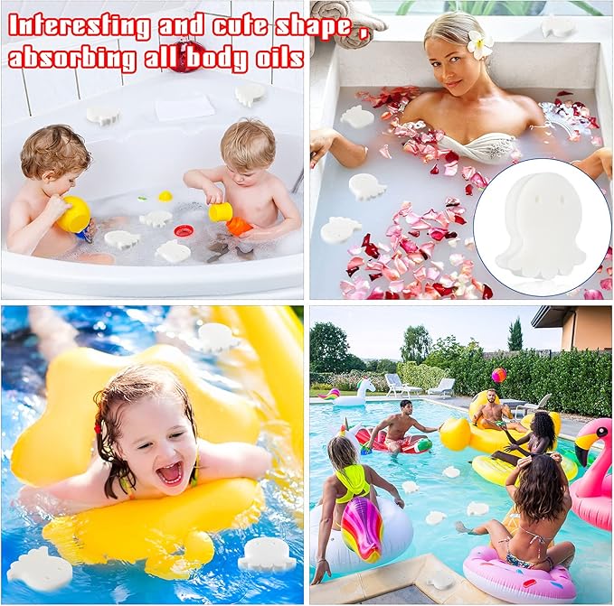 Patelai 40 Pcs Hot Tub Sponge Spa Cleaning Sponges for Hot Tub Oil Absorbing Cleaning Scum for Spa, Bathtub and Swimming Pool to Soak up Oils Bathtub Accessories(Octopus Style)