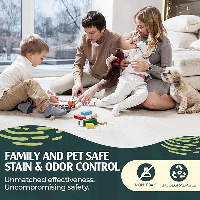 Sprinkle & Sweep Enzyme Carpet Cleaner - Enzyme Carpet Shampoo (1gal) - Carpet Cleaner Solution to Eliminate Tough Stains & Neutralize Odors - Removes Dog, Cat, All Pets Urine- Use with All Machines