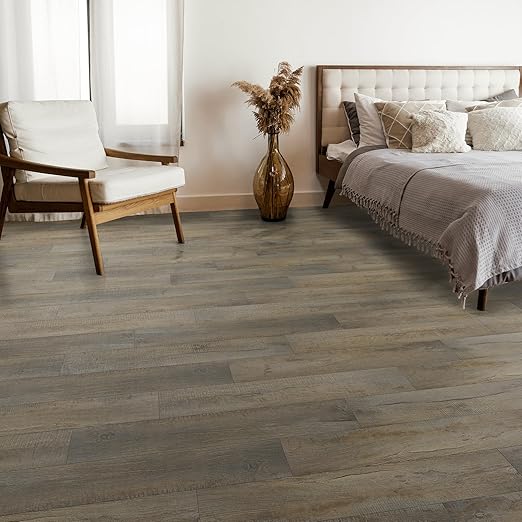 INMOZATA Peel and Stick Floor Tile Vinyl Flooring, Waterproof Plank Flooring 36-Pack 54 Sq.Ft Wood Grain Self Adhesive Peel and Stick Flooring for Bedroom, Living Room, Kitchen, RV(Aged-Wood)