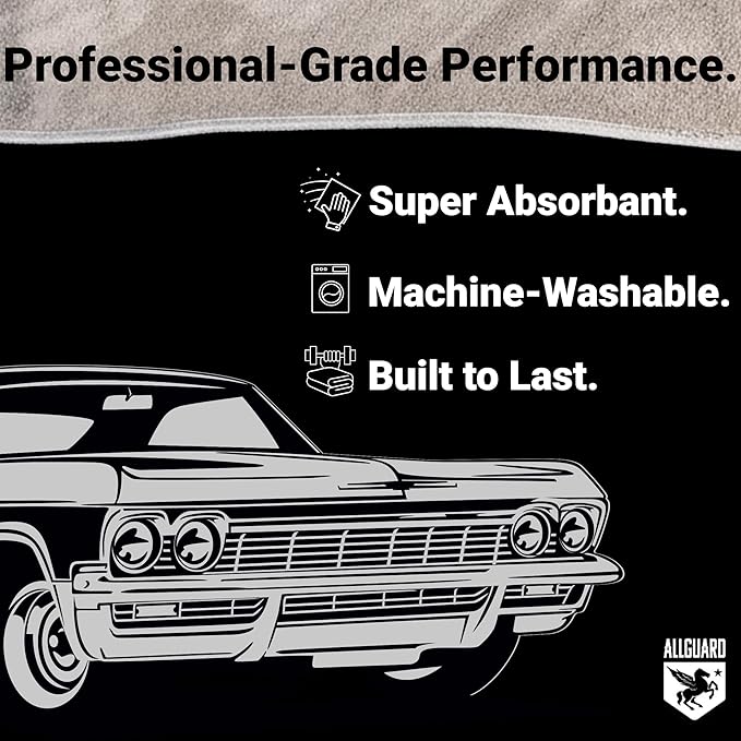 AllGuard Platinum Microfiber Towels for Cars Extra Large Towel Set of 2 Drying Towels with Maximum Absorbency, Scratch Free Wash Towels for Detailing, Microfiber Cleaning Cloth Towel Kit
